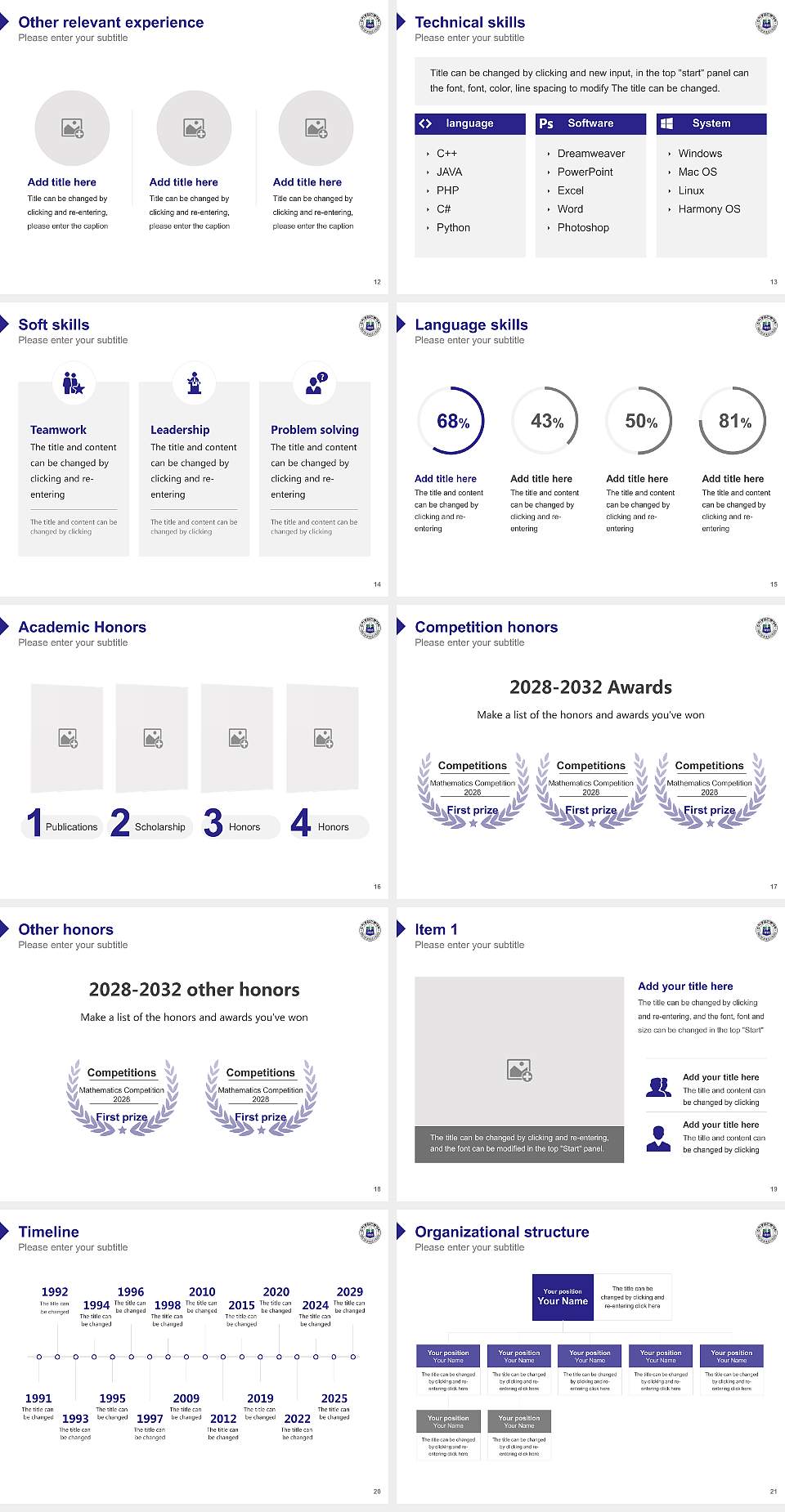 Inha Technical College Resume PPT Template4:3 ratio PPT effect preview image3
