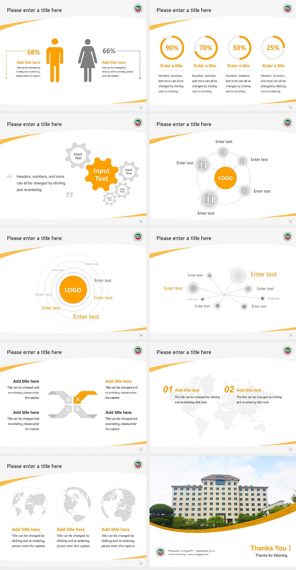 Howon University Course/Courseware Creation PPT Template4:3 ratio PPT effect preview image4