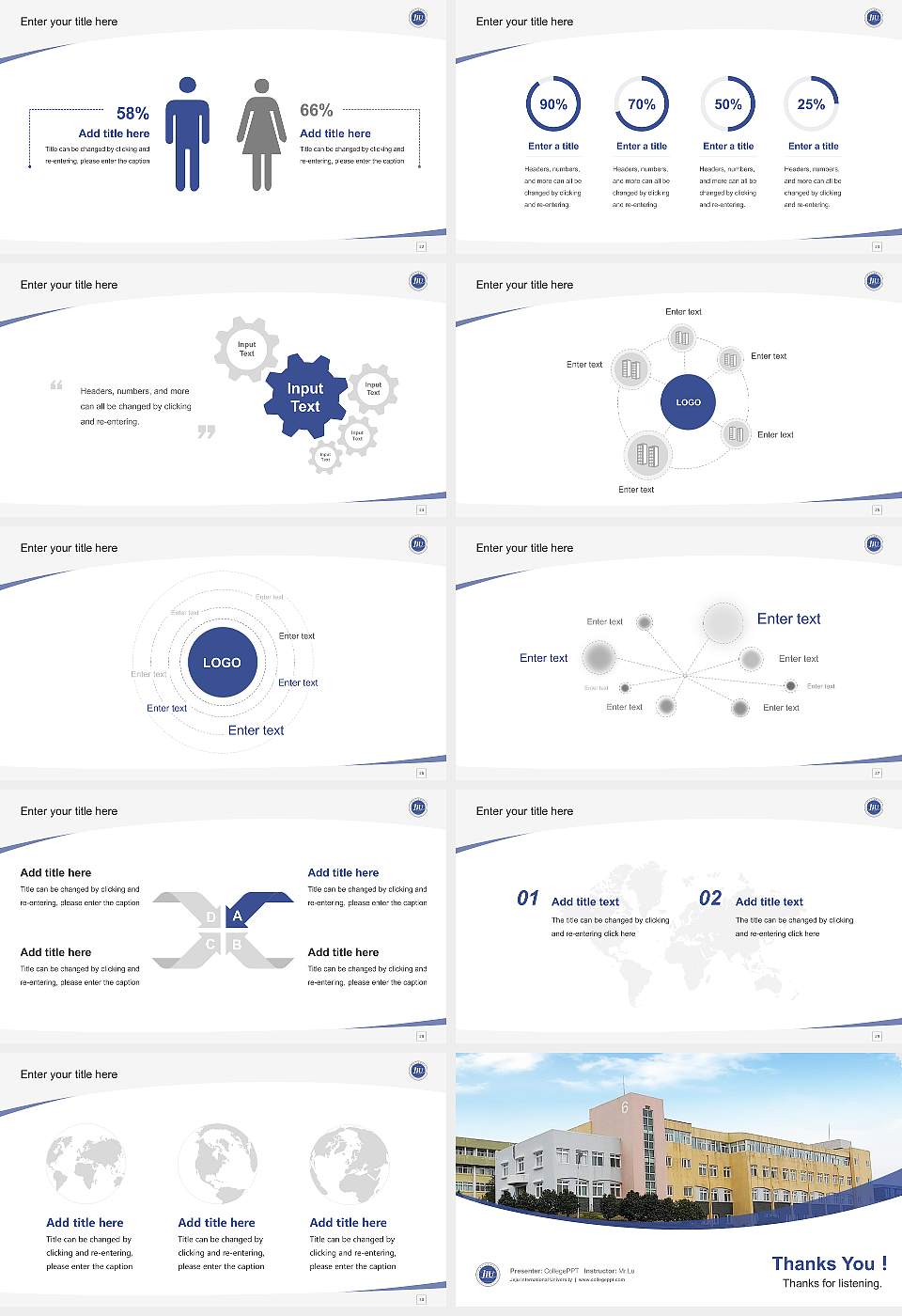 Jeju International University Course/Courseware Creation PPT Template16:9 ratio PPT effect preview image4