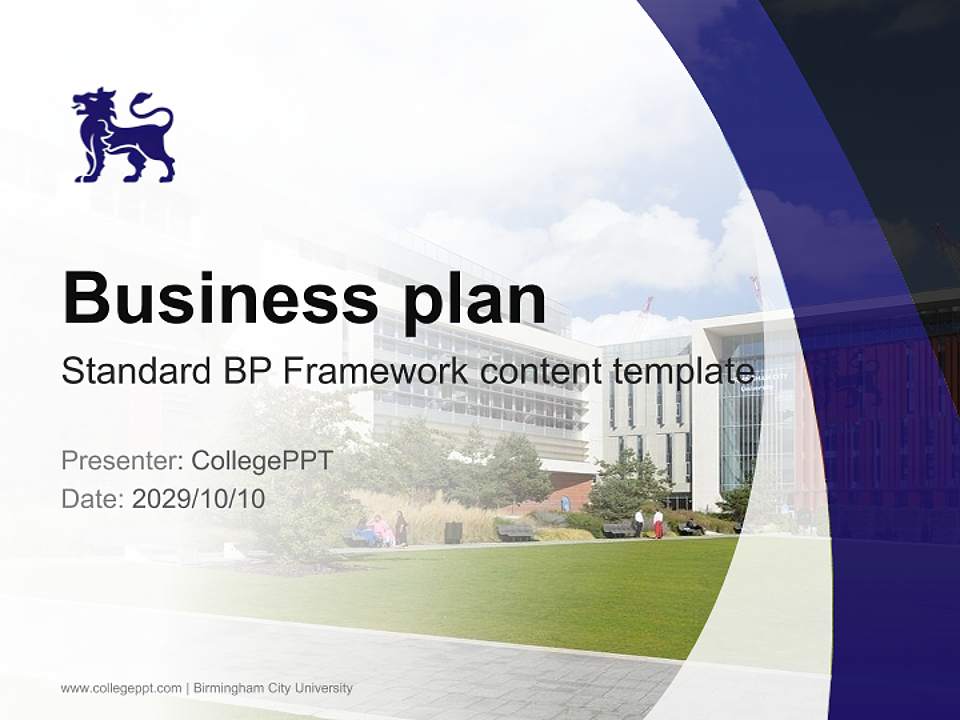 Birmingham City University Competition/Entrepreneurship Contest PPT Template4:3 ratio PPT effect preview image9