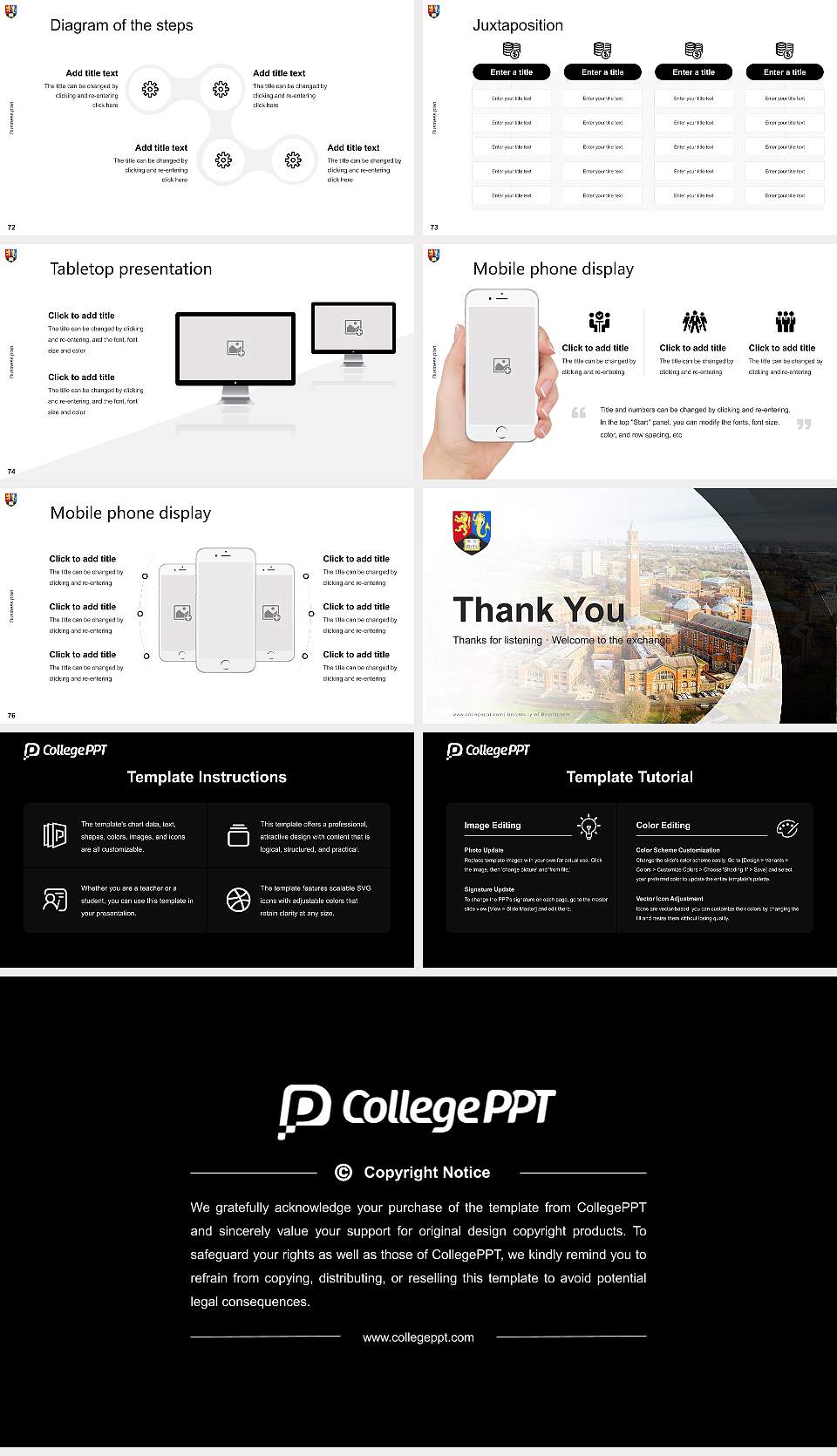University of Birmingham Competition/Entrepreneurship Contest PPT Template16:9 ratio PPT effect preview image9