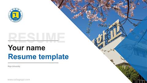 Koje University Resume PPT Template