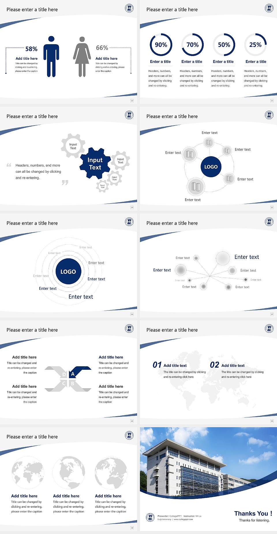 Eulji University Course/Courseware Creation PPT Template4:3 ratio PPT effect preview image4