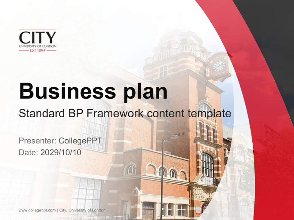 City, University of London Competition/Entrepreneurship Contest PPT Template4:3 ratio PPT effect preview image9