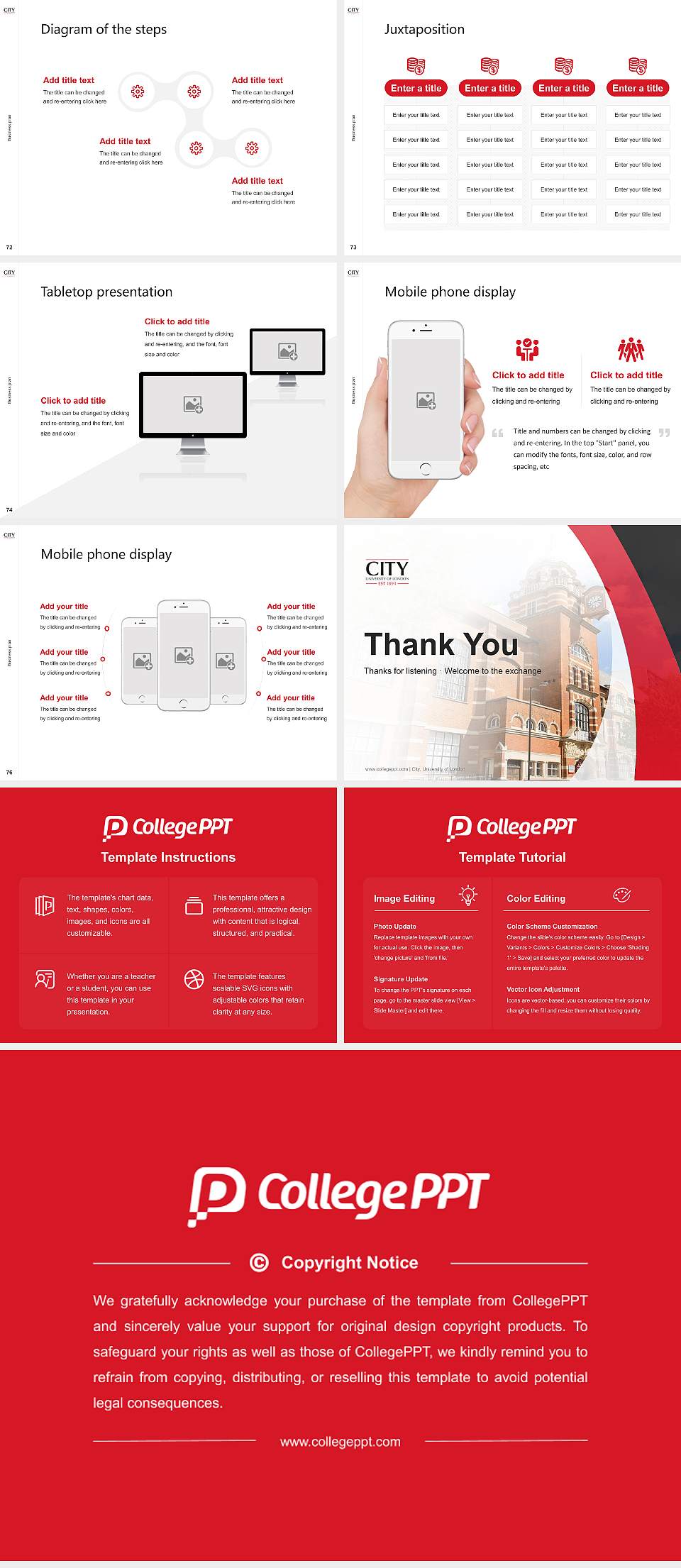 City, University of London Competition/Entrepreneurship Contest PPT Template4:3 ratio PPT effect preview image9