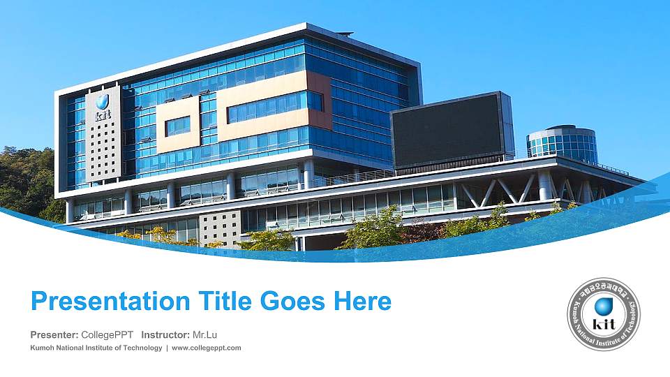 Kumoh National Institute of Technology Course/Courseware Creation PPT Template16:9 ratio PPT effect preview image