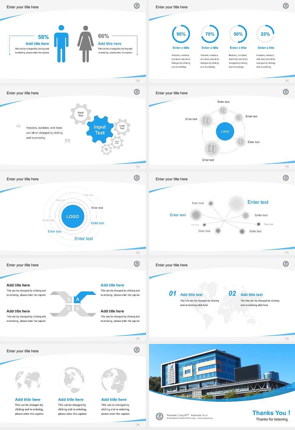 Kumoh National Institute of Technology Course/Courseware Creation PPT Template16:9 ratio PPT effect preview image4