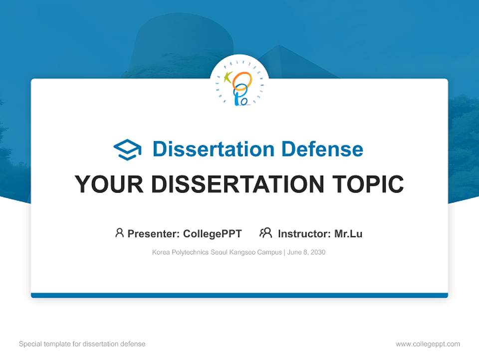 Korea Polytechnics Seoul Kangseo Campus Graduation Thesis Defense PPT Template4:3 ratio PPT effect preview image7