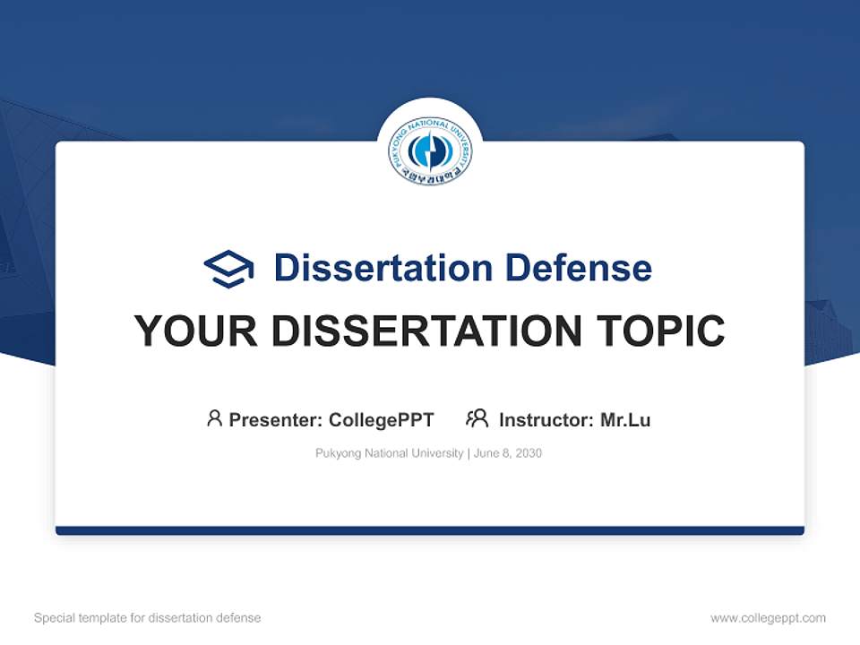 Pukyong National University Graduation Thesis Defense PPT Template4:3 ratio PPT effect preview image7