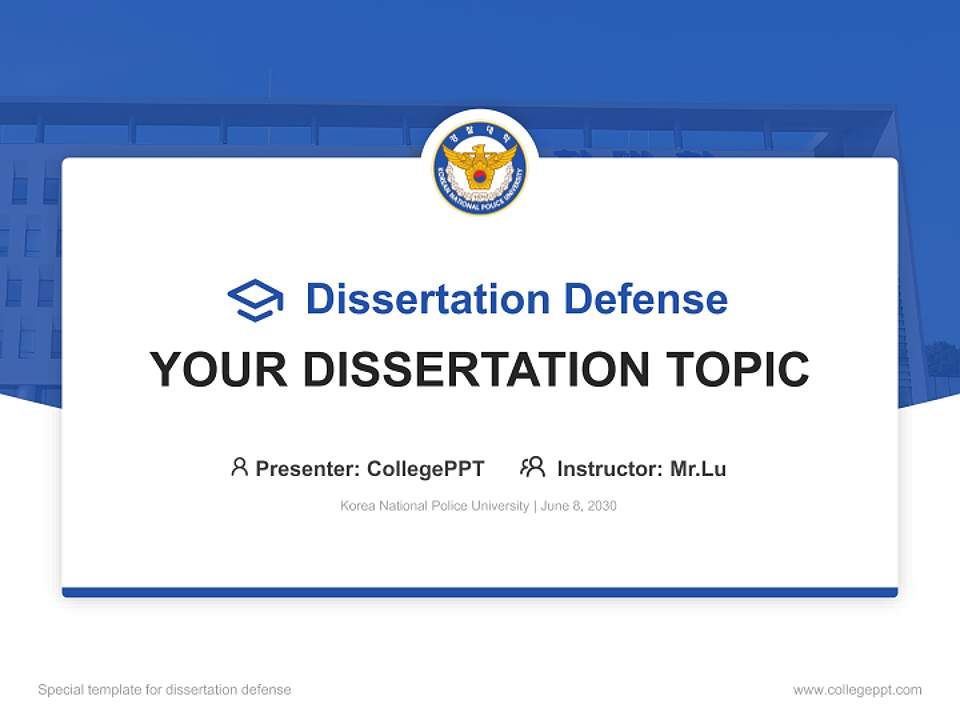 Korea National Police University Graduation Thesis Defense PPT Template4:3 ratio PPT effect preview image7
