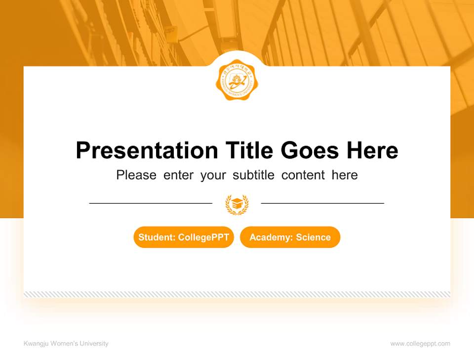 Kwangju Women’s University National Scholarship Defense PPT Template4:3 ratio PPT effect preview image4