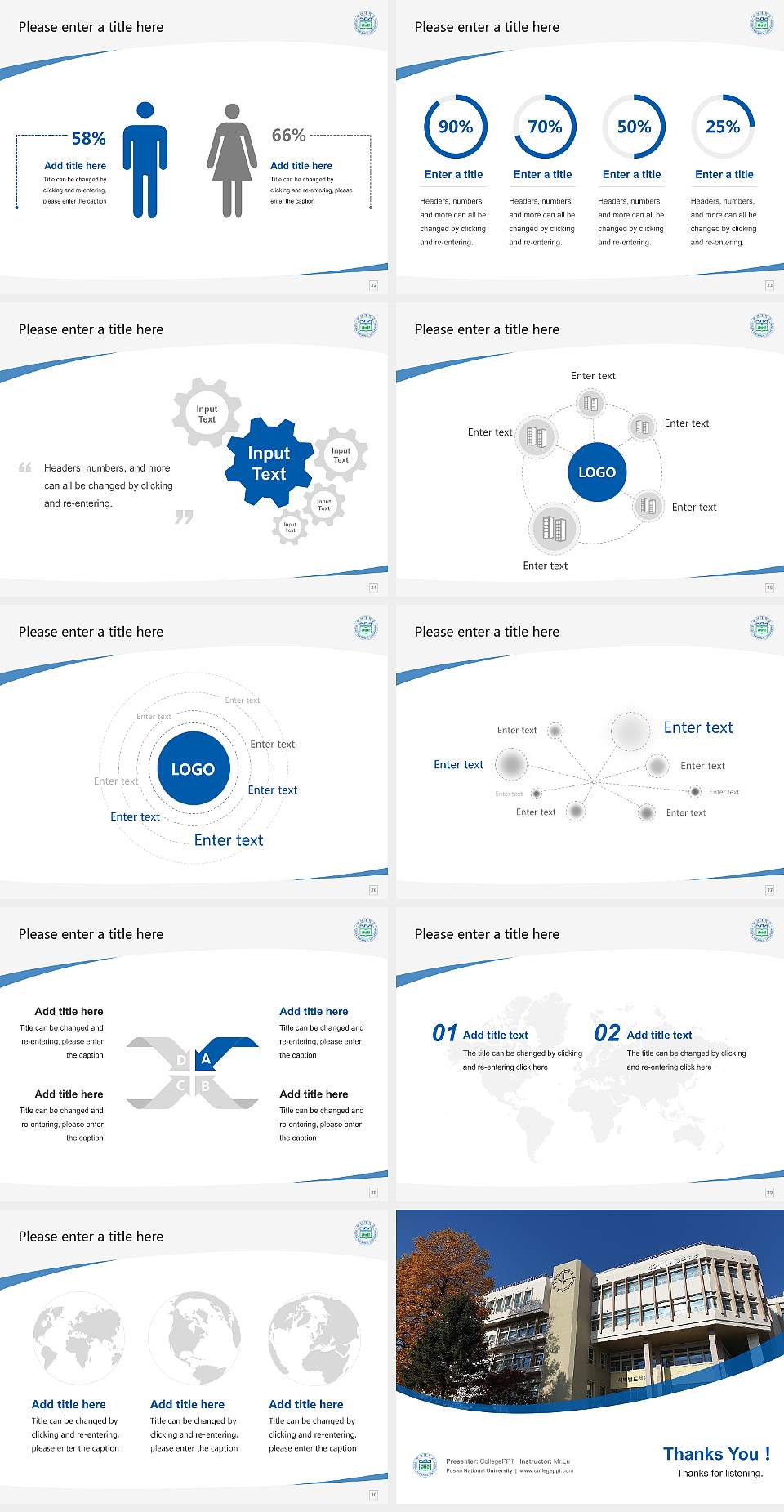 Pusan National University Course/Courseware Creation PPT Template4:3 ratio PPT effect preview image4