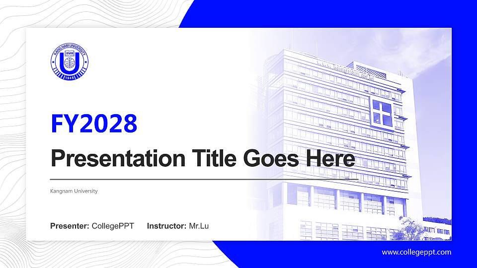 Kangnam University Academic Presentation/Research Findings Report PPT Template16:9 ratio PPT effect preview image