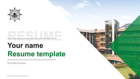 Korean Bible University Resume PPT Template
