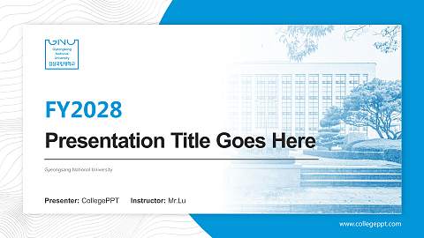 Gyeongsang National University Academic Presentation/Research Findings Report PPT Template