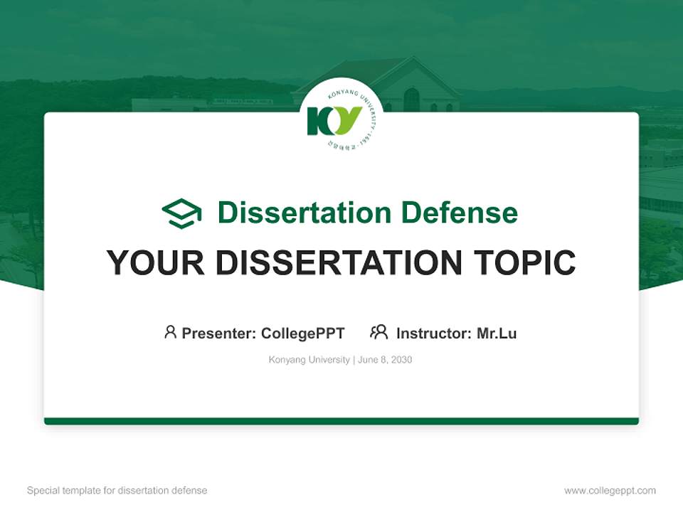 Konyang University Graduation Thesis Defense PPT Template4:3 ratio PPT effect preview image7