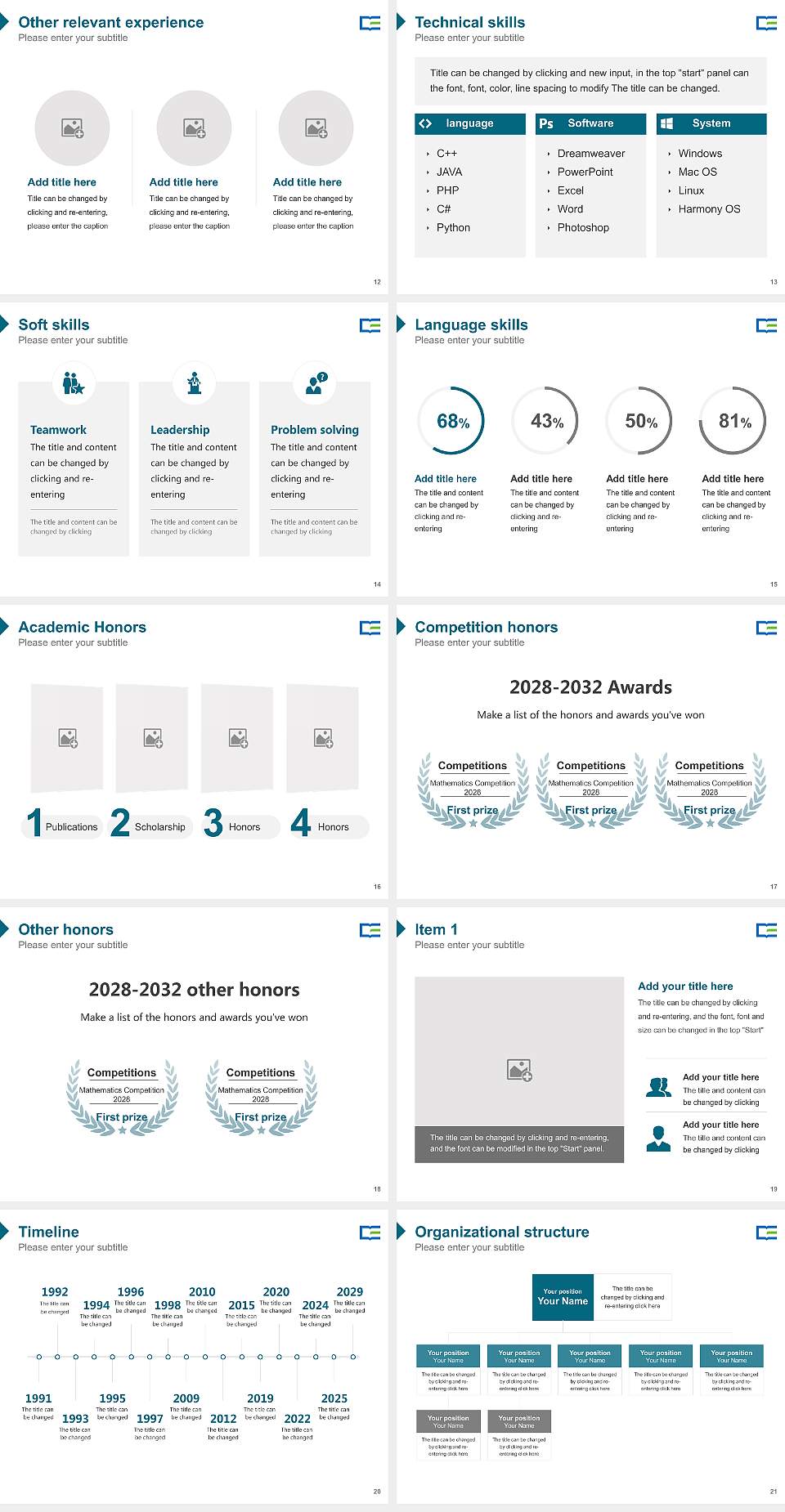 Jeonnam State University Resume PPT Template4:3 ratio PPT effect preview image3