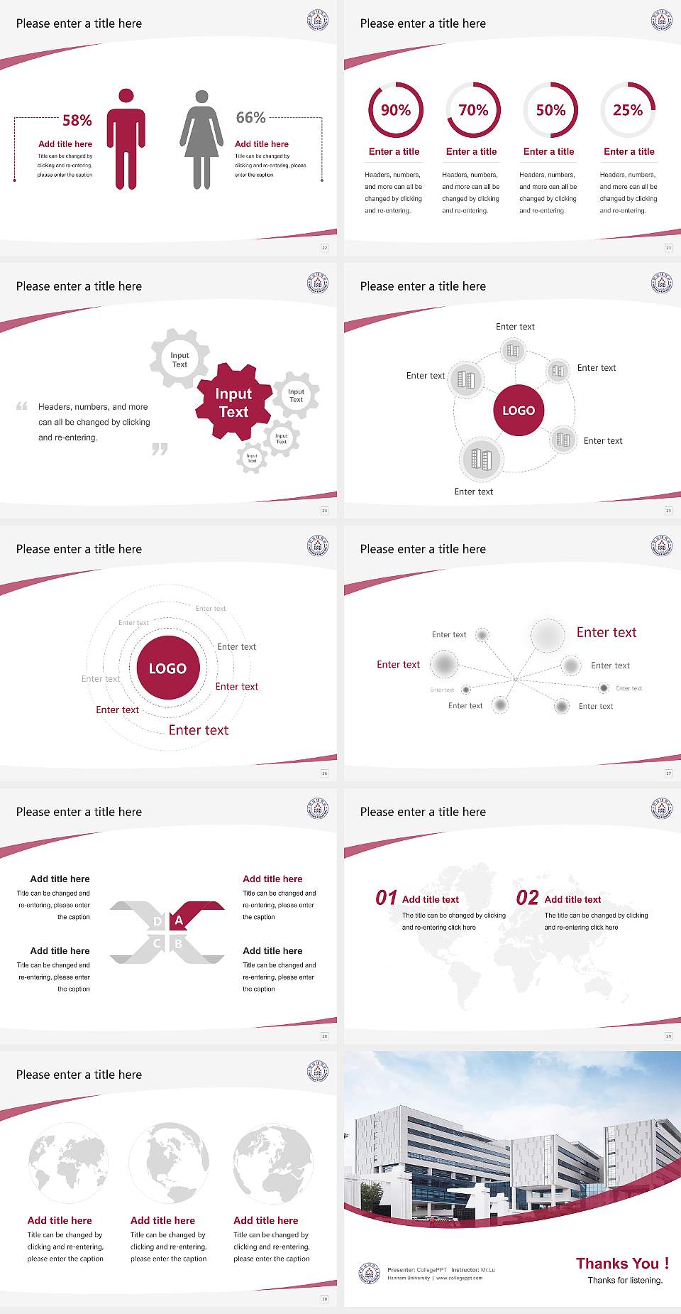 Hannam University Course/Courseware Creation PPT Template4:3 ratio PPT effect preview image4