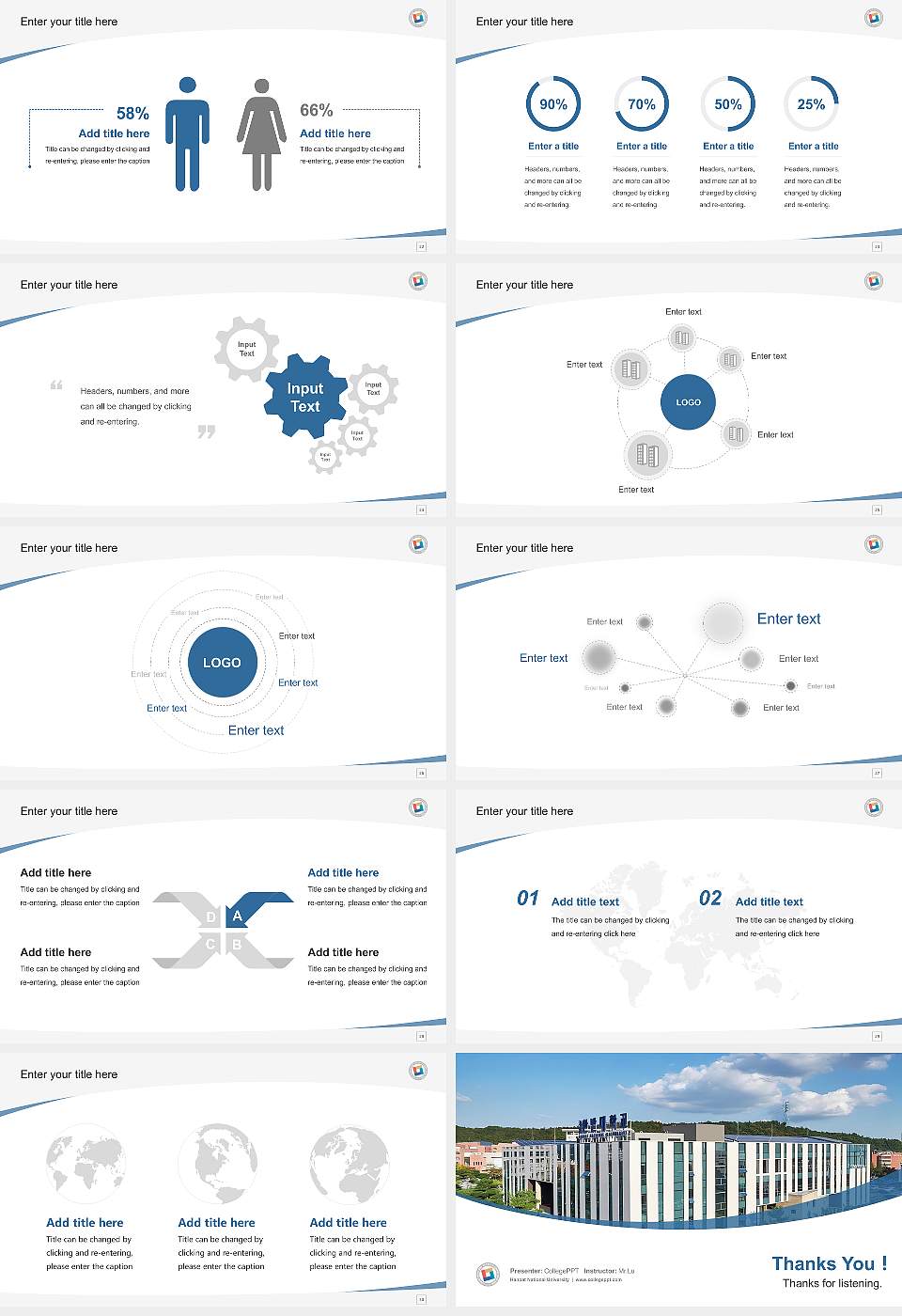 Hanbat National University Course/Courseware Creation PPT Template16:9 ratio PPT effect preview image4