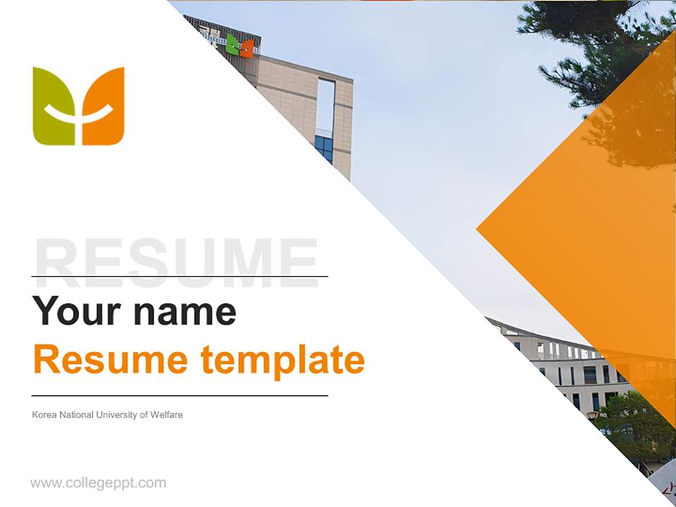 Korea National University of Welfare Resume PPT Template4:3 ratio PPT effect preview image5