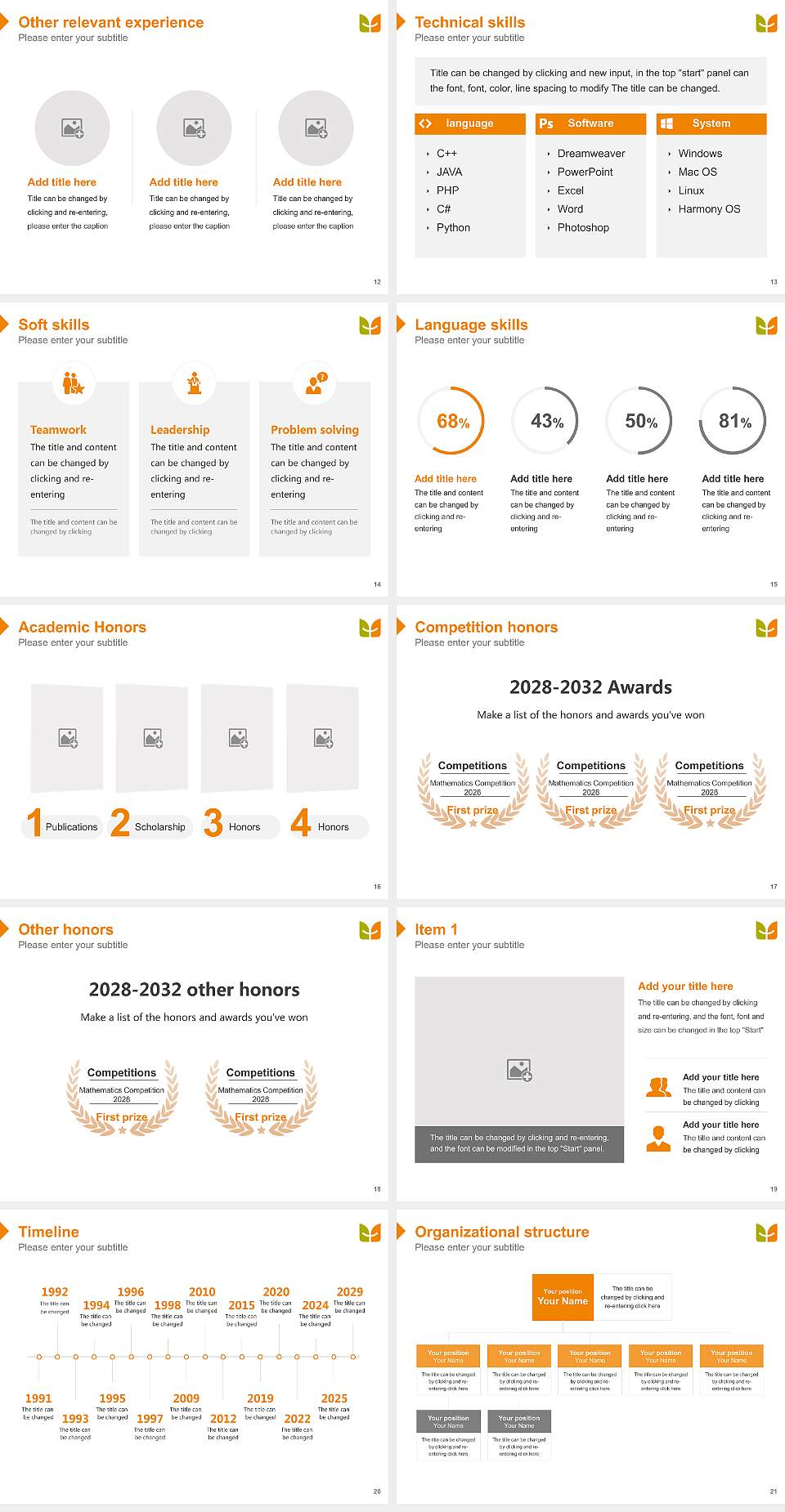 Korea National University of Welfare Resume PPT Template4:3 ratio PPT effect preview image3