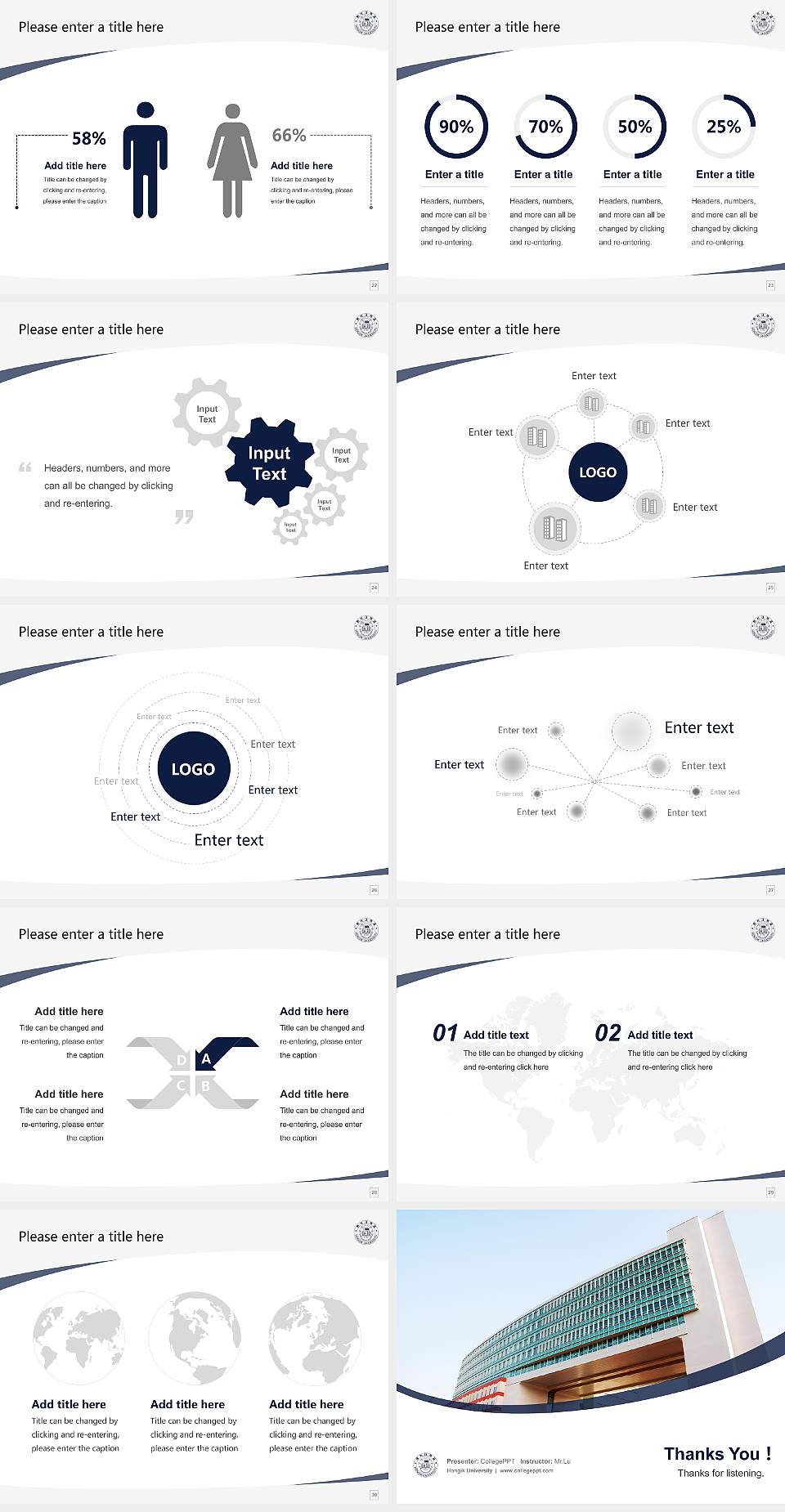 Hongik University Course/Courseware Creation PPT Template4:3 ratio PPT effect preview image4