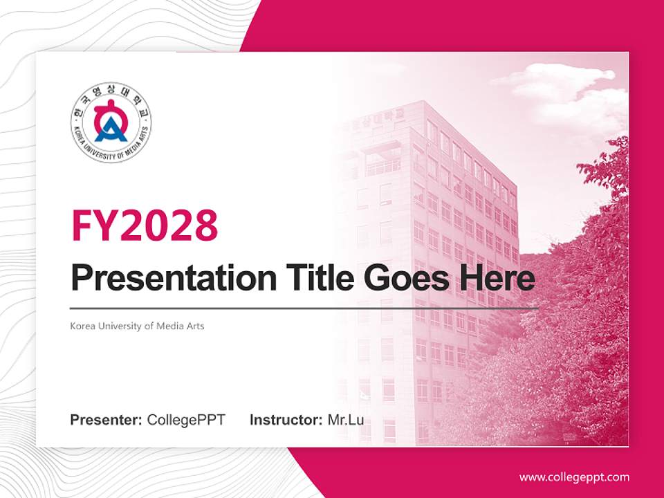 Korea University of Media Arts Academic Presentation/Research Findings Report PPT Template4:3 ratio PPT effect preview image5
