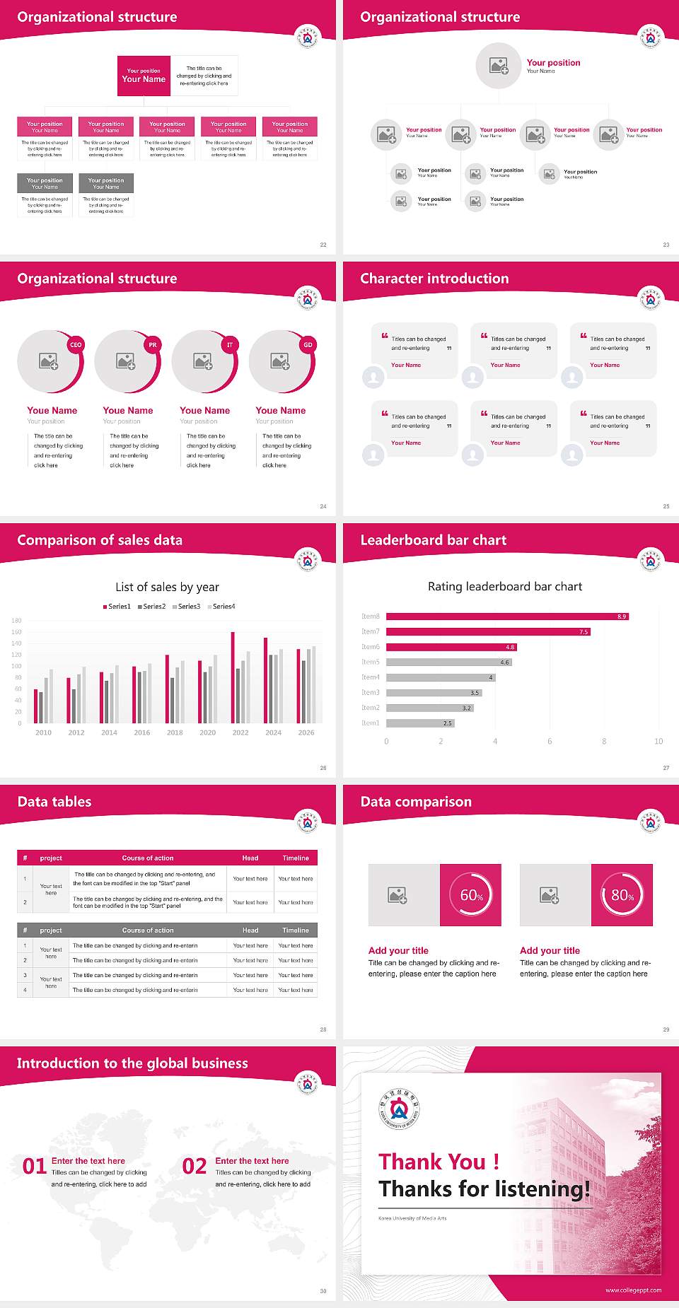 Korea University of Media Arts Academic Presentation/Research Findings Report PPT Template4:3 ratio PPT effect preview image4