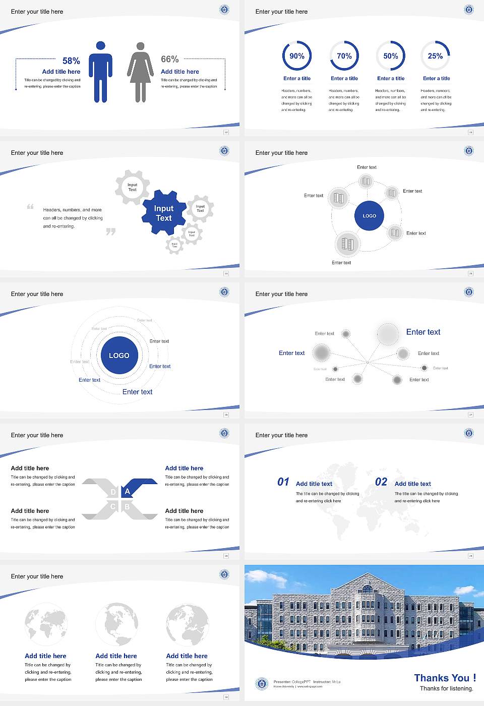 Hoseo University Course/Courseware Creation PPT Template16:9 ratio PPT effect preview image4