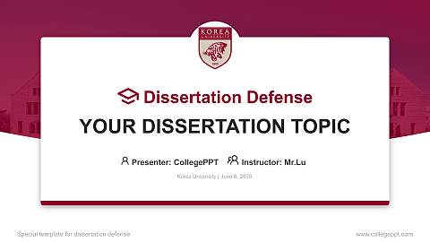 Korea University Graduation Thesis Defense PPT Template