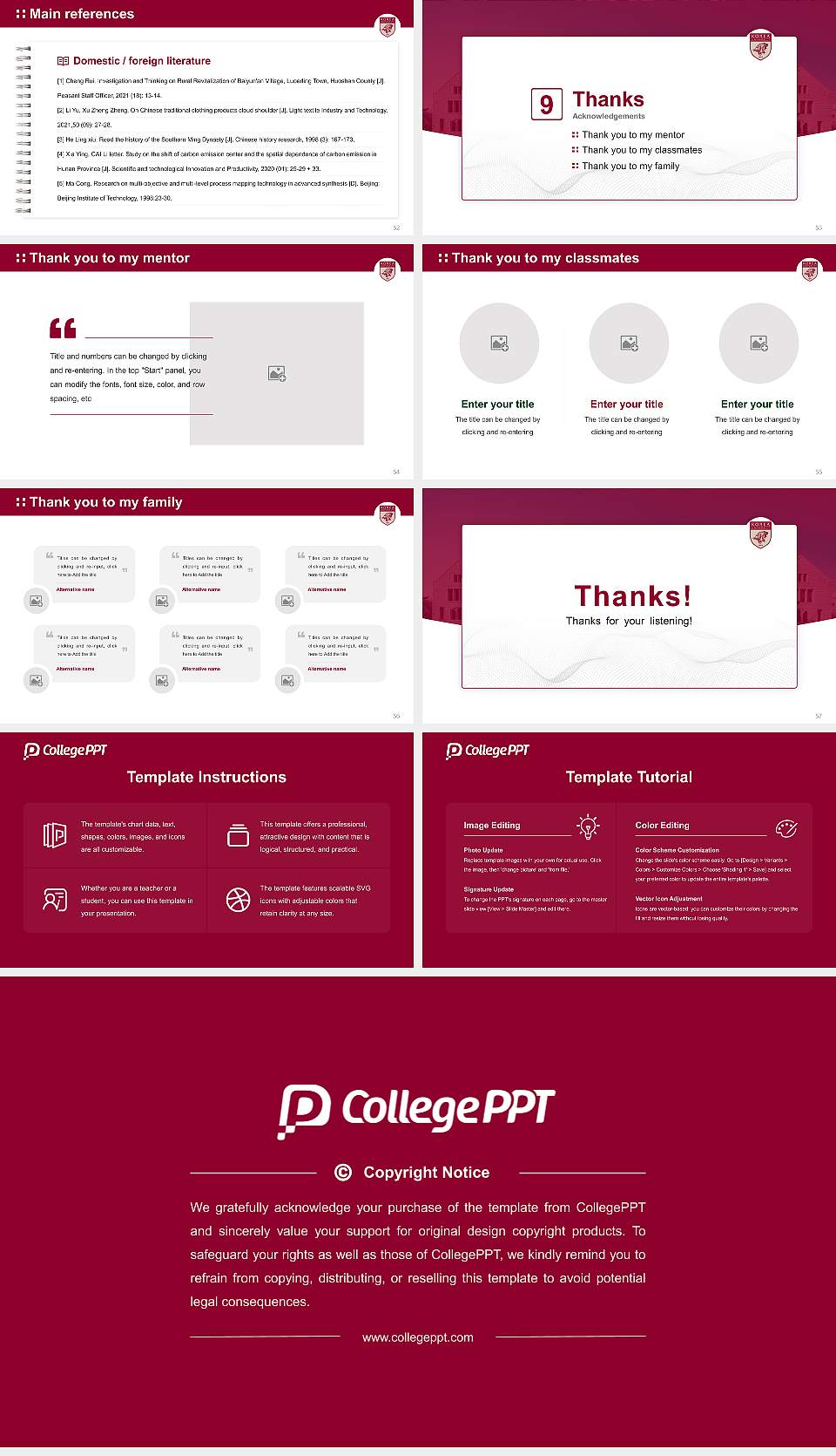 Korea University Graduation Thesis Defense PPT Template16:9 ratio PPT effect preview image7