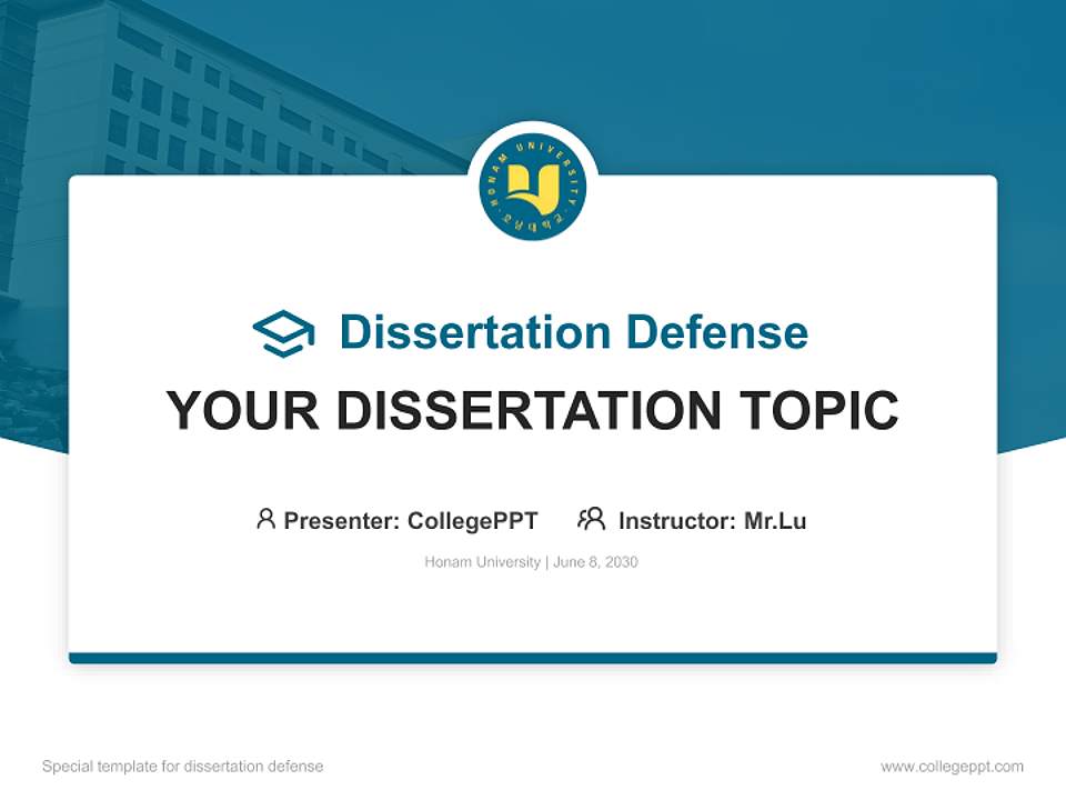 Honam University Graduation Thesis Defense PPT Template4:3 ratio PPT effect preview image7