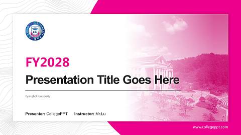 Kyungbok University Academic Presentation/Research Findings Report PPT Template