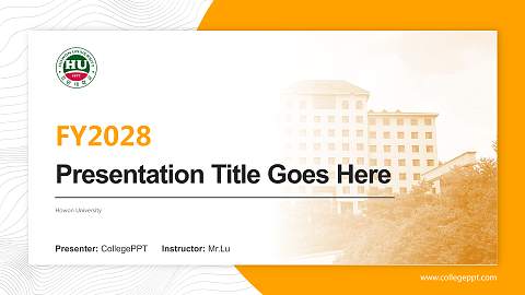 Howon University Academic Presentation/Research Findings Report PPT Template