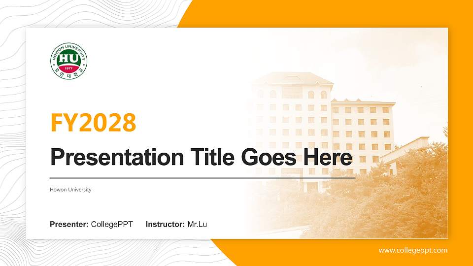 Howon University Academic Presentation/Research Findings Report PPT Template16:9 ratio PPT effect preview image