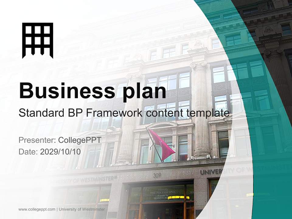 University of Westminster Competition/Entrepreneurship Contest PPT Template4:3 ratio PPT effect preview image9