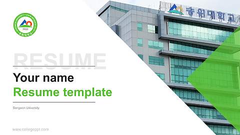 Songwon University Resume PPT Template