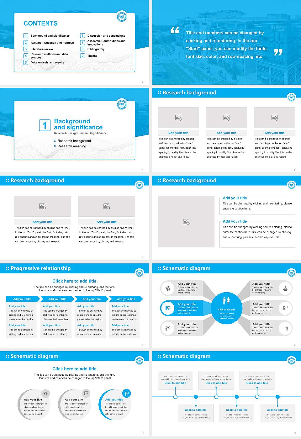 Hanyang Cyber University Graduation Thesis Defense PPT Template16:9 ratio PPT effect preview image2