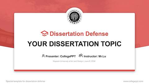 Kaywon University of Art and Design Graduation Thesis Defense PPT Template