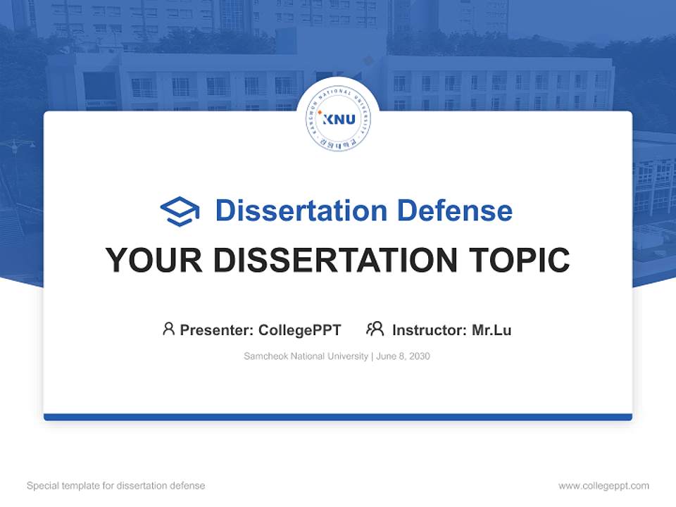 Samcheok National University Graduation Thesis Defense PPT Template4:3 ratio PPT effect preview image7