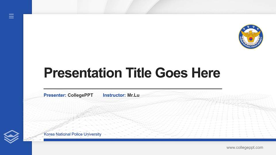 Korea National Police University Thesis Proposal/Graduation Defense PPT Template16:9 ratio PPT effect preview image
