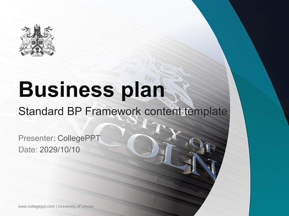 University of Lincoln Competition/Entrepreneurship Contest PPT Template4:3 ratio PPT effect preview image9