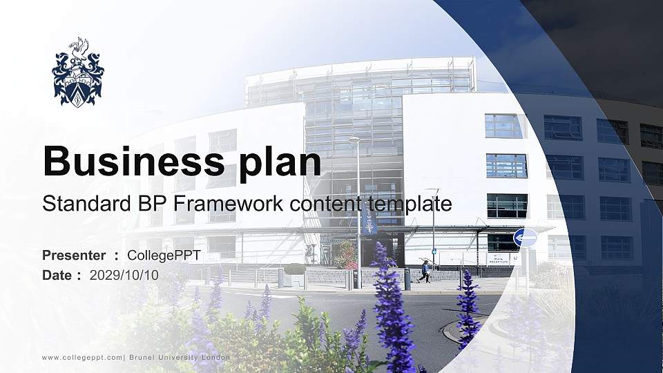 Brunel University London Competition/Entrepreneurship Contest PPT Template16:9 ratio PPT effect preview image