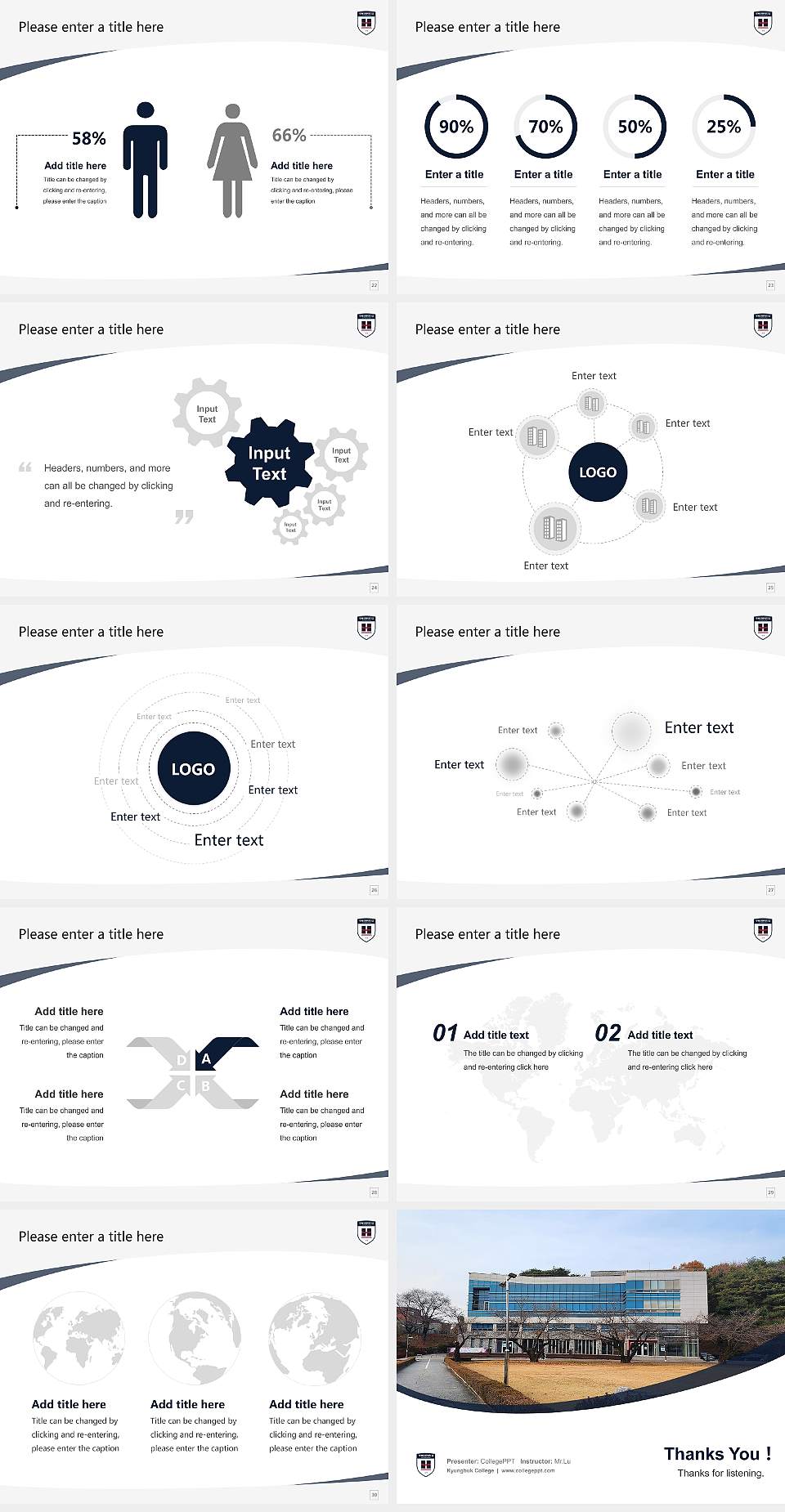 Kyungbuk College Course/Courseware Creation PPT Template4:3 ratio PPT effect preview image4
