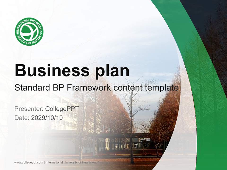 International University of Health And Welfare Competition/Entrepreneurship Contest PPT Template4:3 ratio PPT effect preview image9