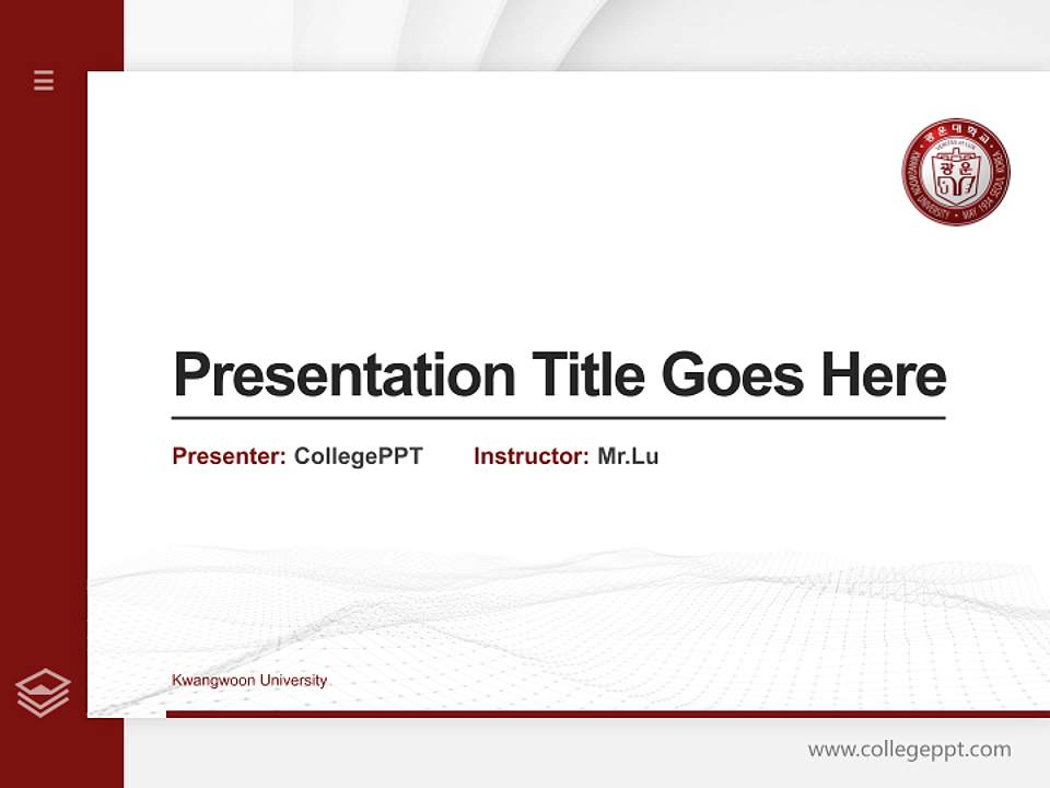 Kwangwoon University Thesis Proposal/Graduation Defense PPT Template4:3 ratio PPT effect preview image5