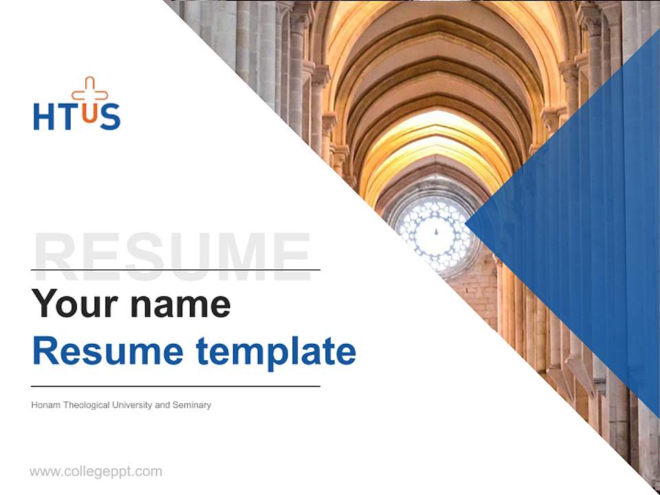 Honam Theological University and Seminary Resume PPT Template4:3 ratio PPT effect preview image5