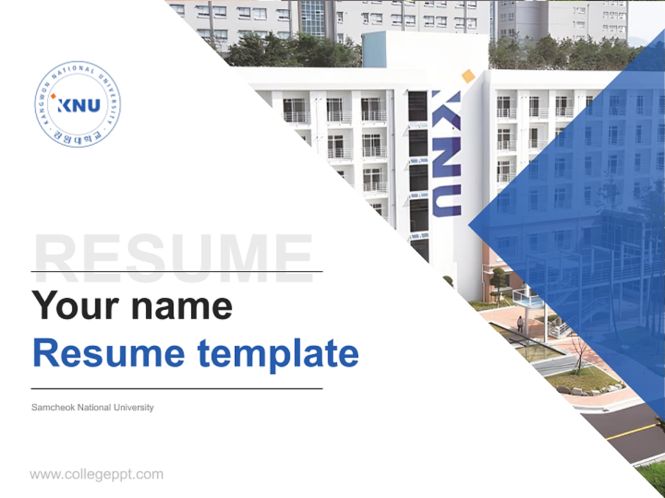 Samcheok National University Resume PPT Template_Slide preview image1