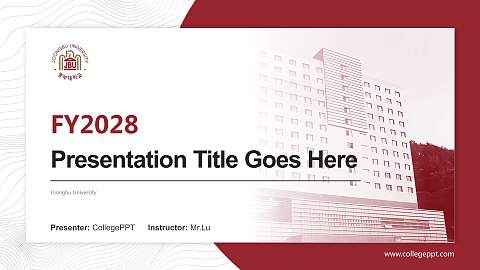 Joongbu University Academic Presentation/Research Findings Report PPT Template