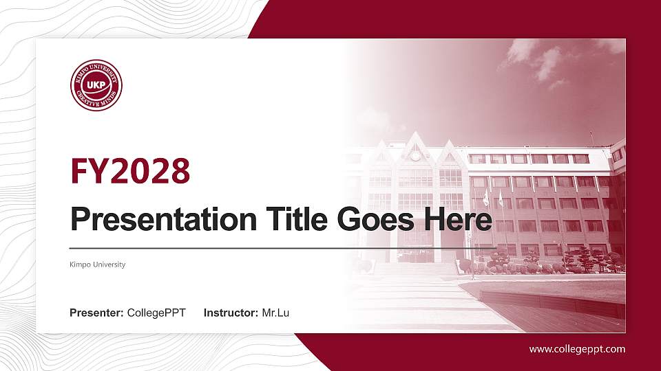 Kimpo University Academic Presentation/Research Findings Report PPT Template16:9 ratio PPT effect preview image